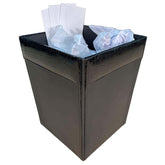Black Crocodile Embossed Leather Waste Basket, 14 Qt